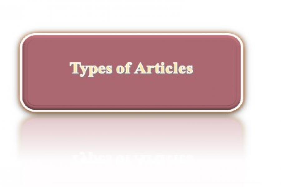 Types of Articles Accepted by the Conference